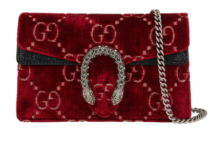 Super Mini Dionysus, &pound;590, Handbags, Red, Velvet, Front view